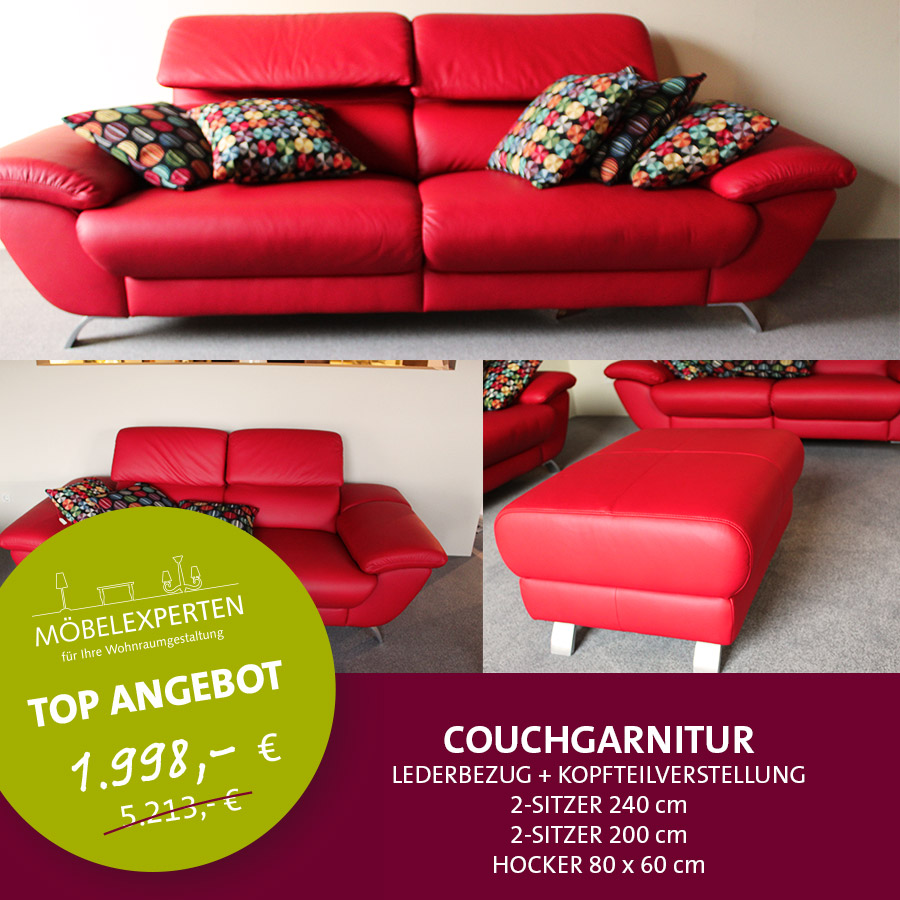 Couchgarnitur mit 3 Teilen Ausstellungsstück